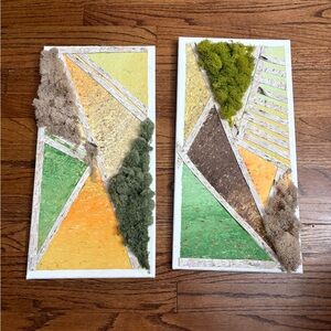 Geometric Moss Art Panels